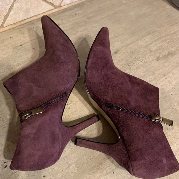Nine West Purple Suede Booties Size 7 - Picture 9 of 12